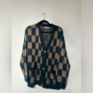 Daydreamer oversized grandpa style checkered cardigan